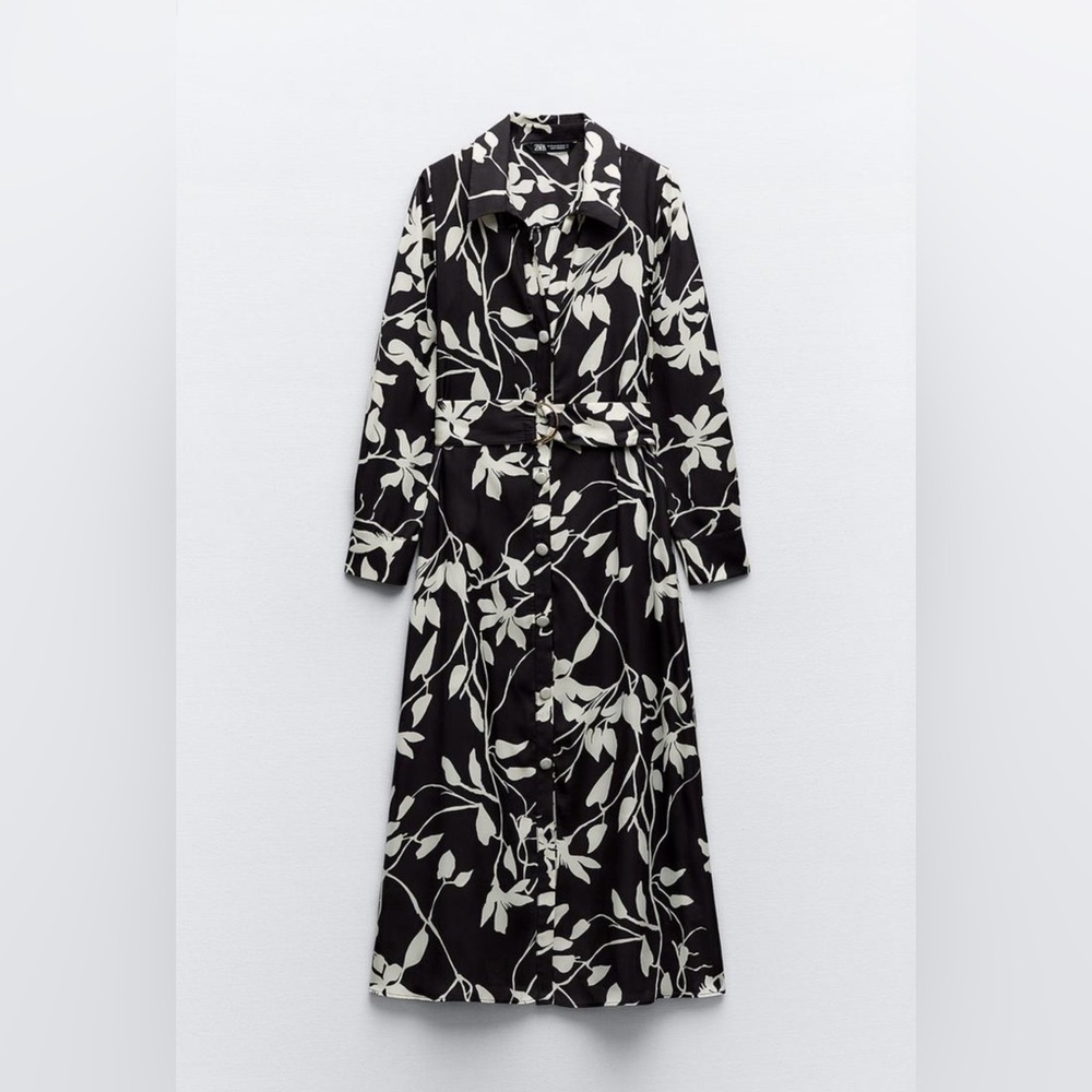 Printed shirt dress